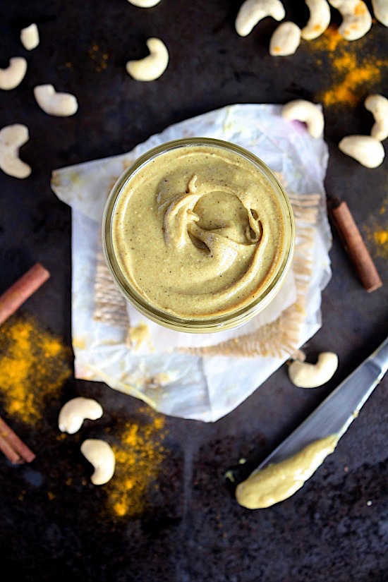 Golden Spiced Cashew Butter {Sugar Free, Gluten Free, Dairy Free, Vegan