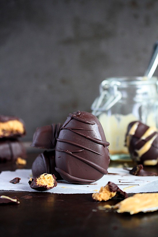 4 ingredient Dark Chocolate Copycat Reese’s {Peanut Butter} Eggs. Step