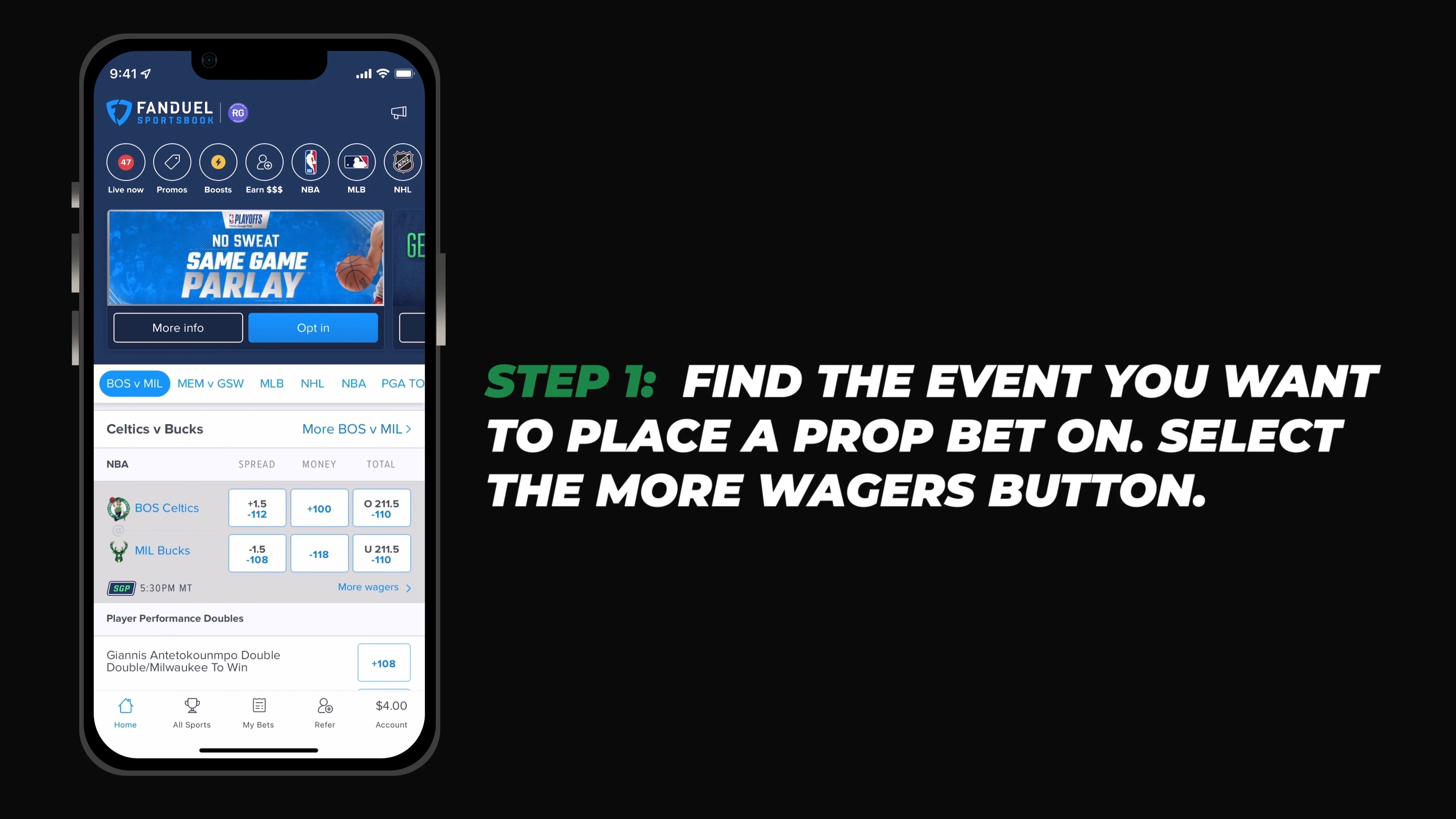 How To Place a Prop Bet on The FanDuel Sportsbook App