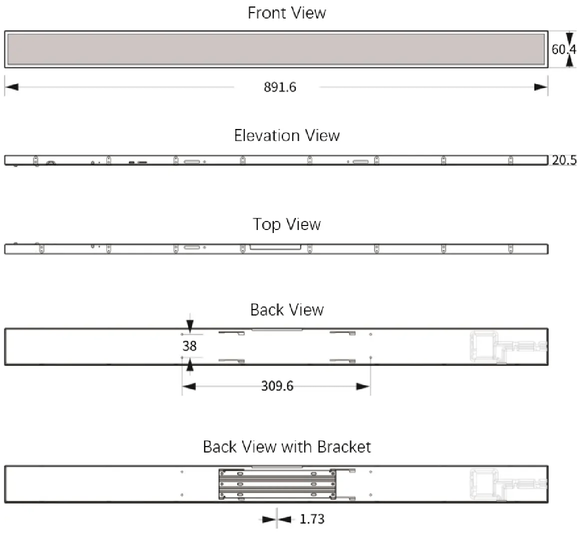 35 inch Shelfedge Display LCD Digital Signage, Stretched LCD display