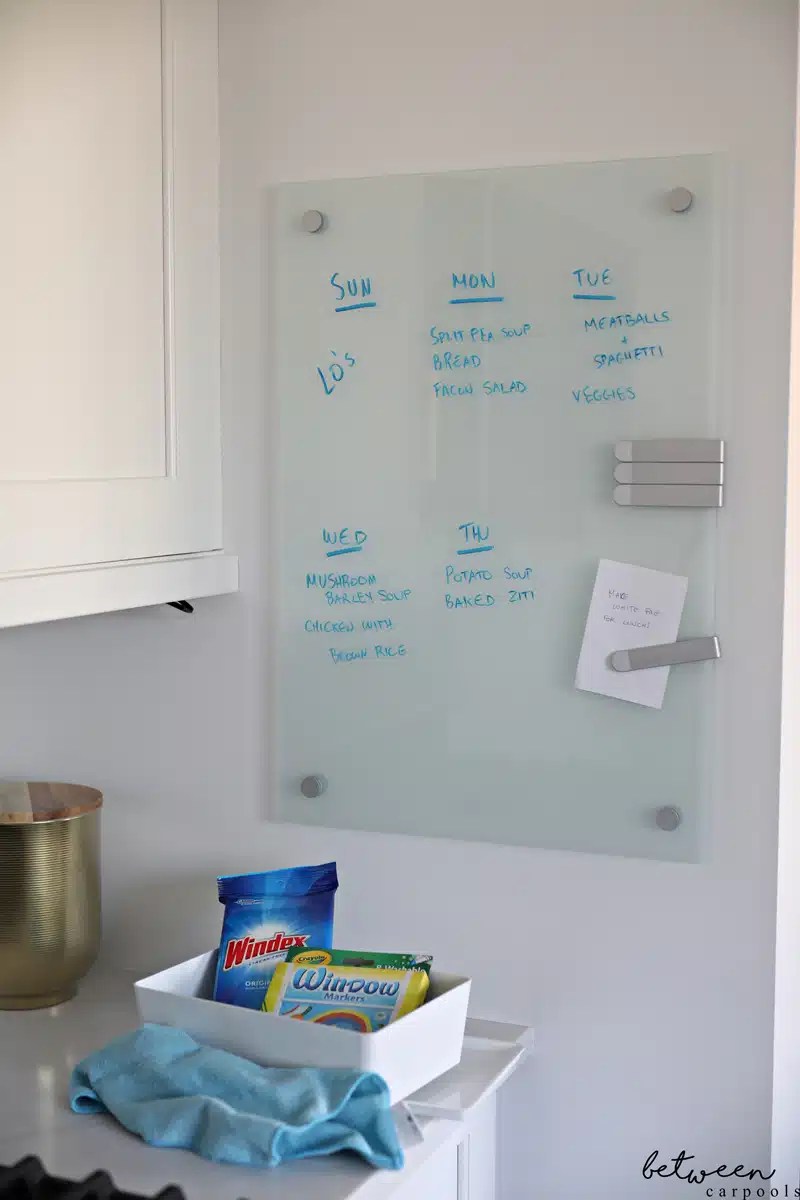 Why I Love Having a Dry Erase Board in the Kitchen Between Carpools