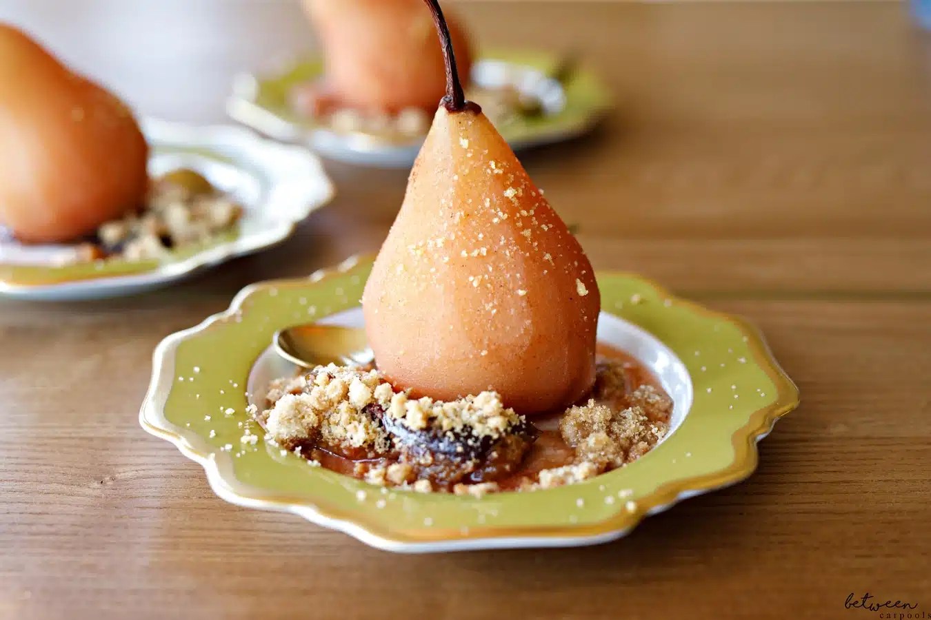 Hot Pears And Crumbs Make The Perfect Dessert Between Carpools