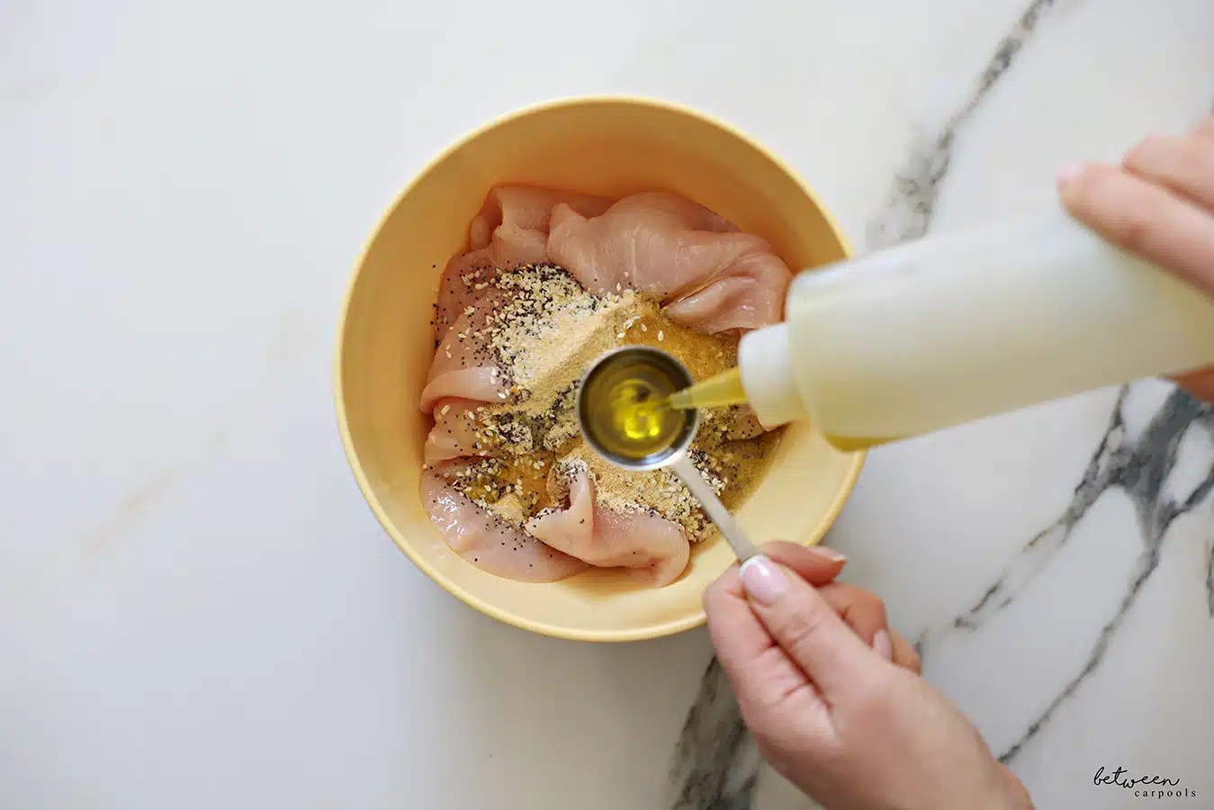 Flavor Bomb Pesto & Chicken Caesar Salad Between Carpools