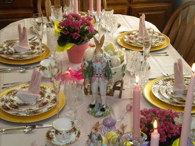 Easter Table Settings Tablescapes with Old Country Roses China by Royal Albert and Fitz and