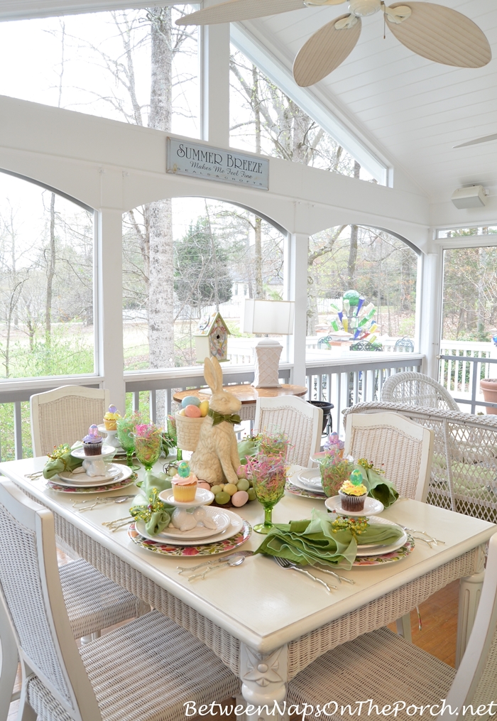 A Spring Table Setting with the Easter Bunny