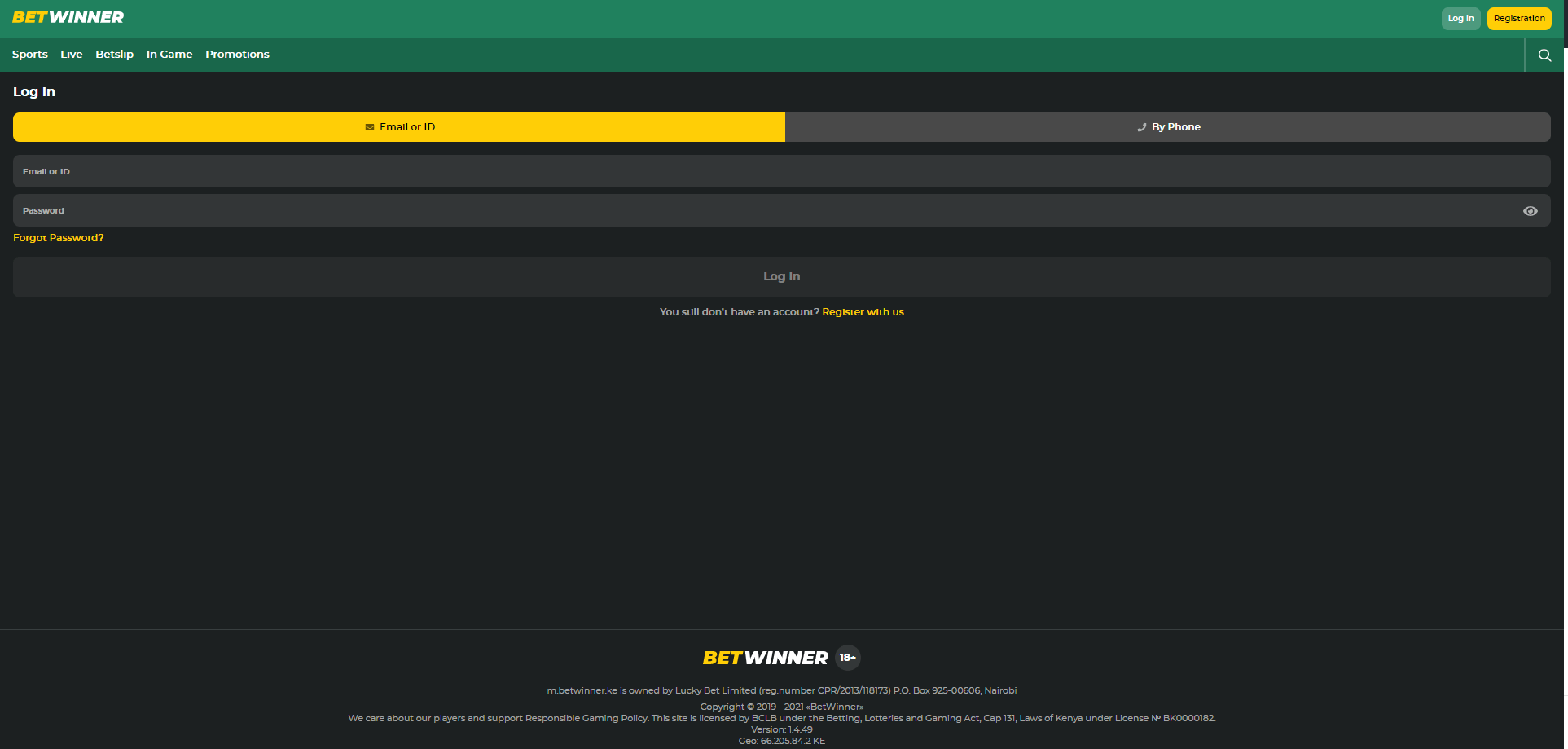 Login to BetWinner BetWinner Kenya