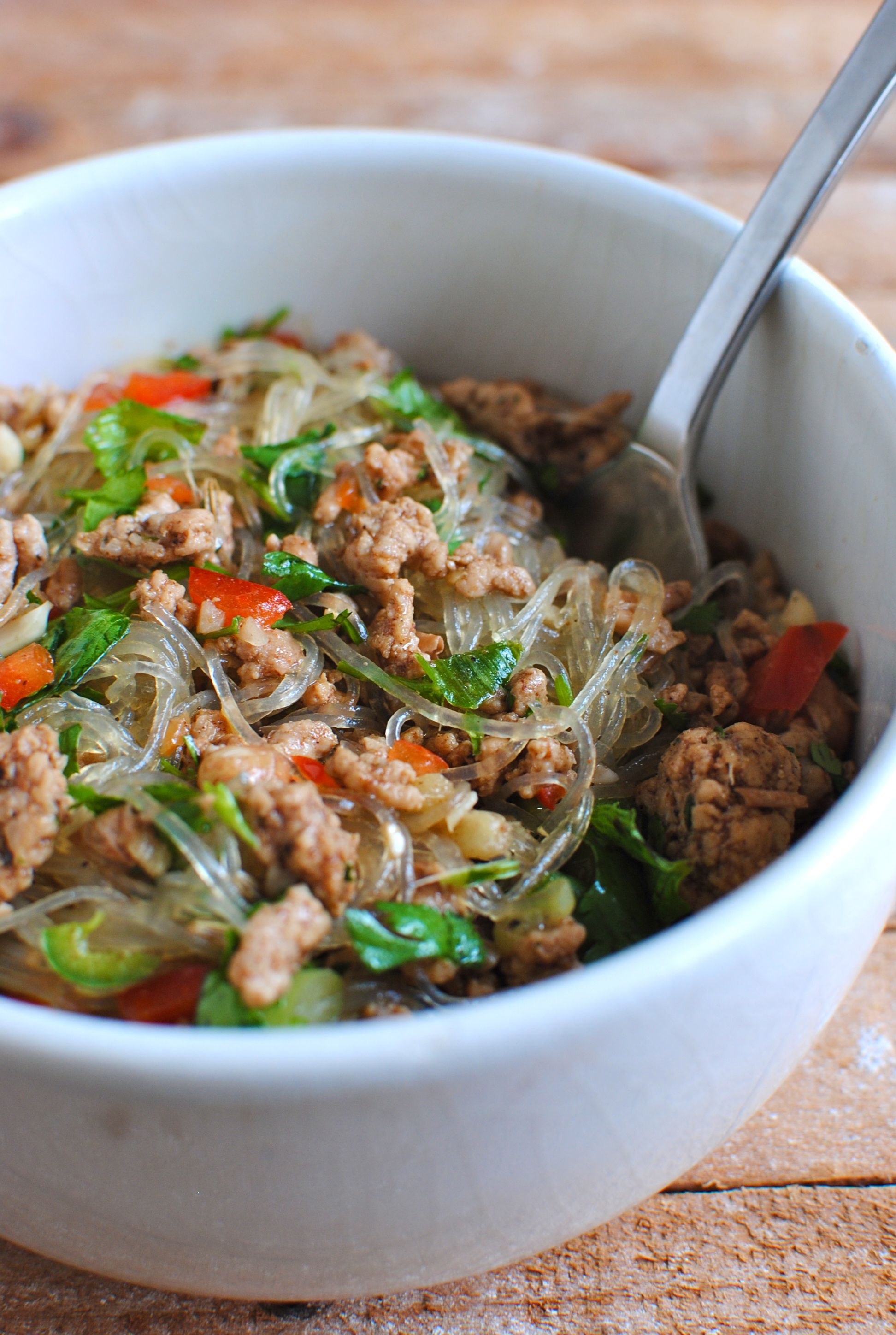 Thai Pork Salad with Cellophane Noodles Bev Cooks