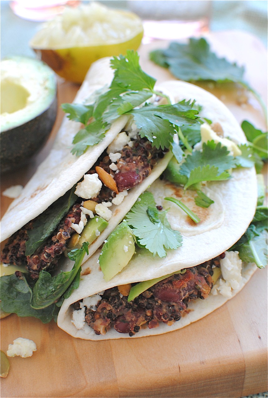 Kidney Bean and Quinoa Soft Tacos Bev Cooks
