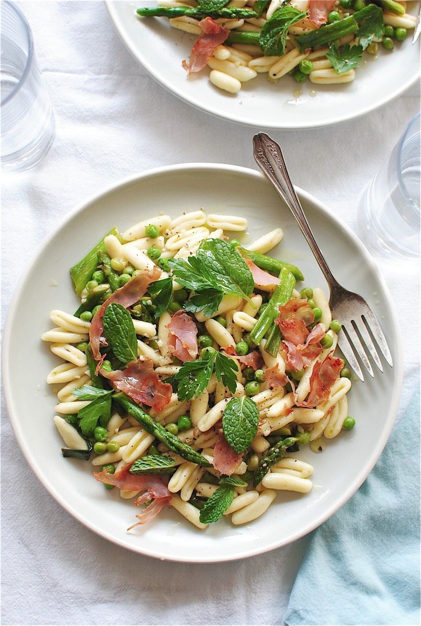 Cavatelli Pasta with Spring Vegetables Bev Cooks