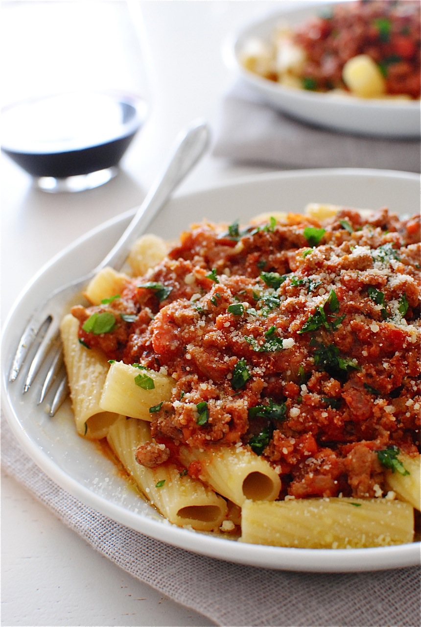 Turkey Bolognese with Rigatoni Bev Cooks