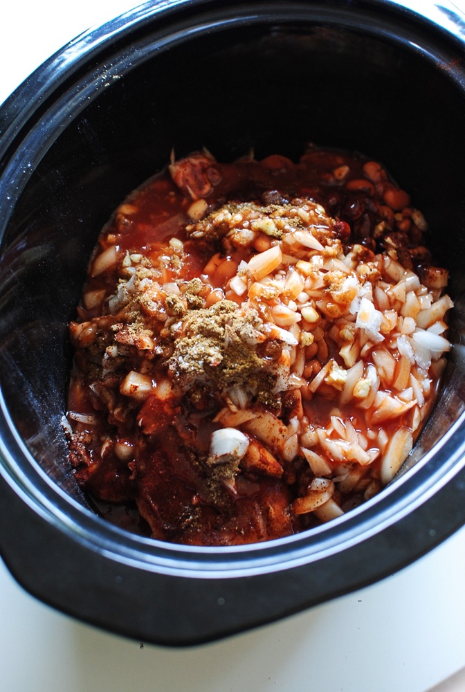 Slow Cooker Chicken and Pinto Bean Burritos Bev Cooks