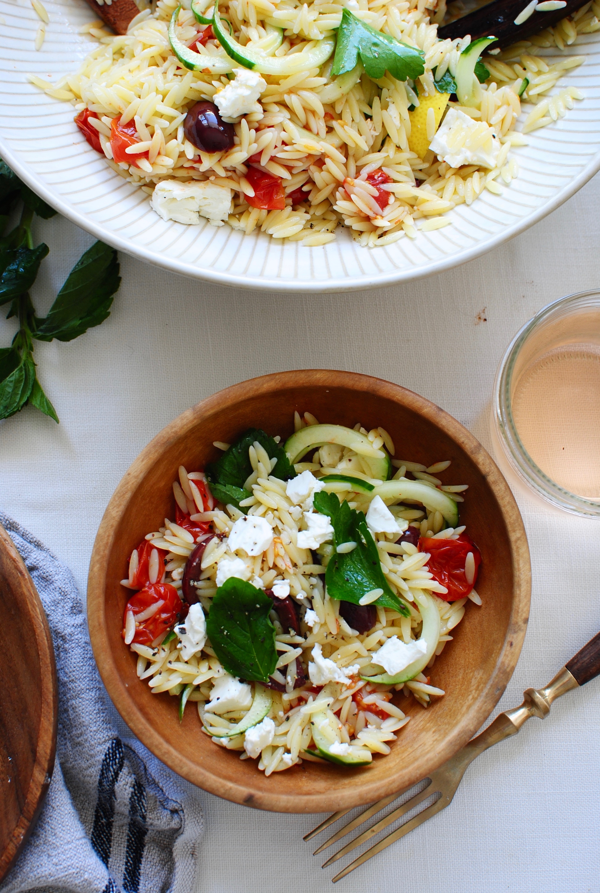 Greek Orzo Pasta Salad Bev Cooks