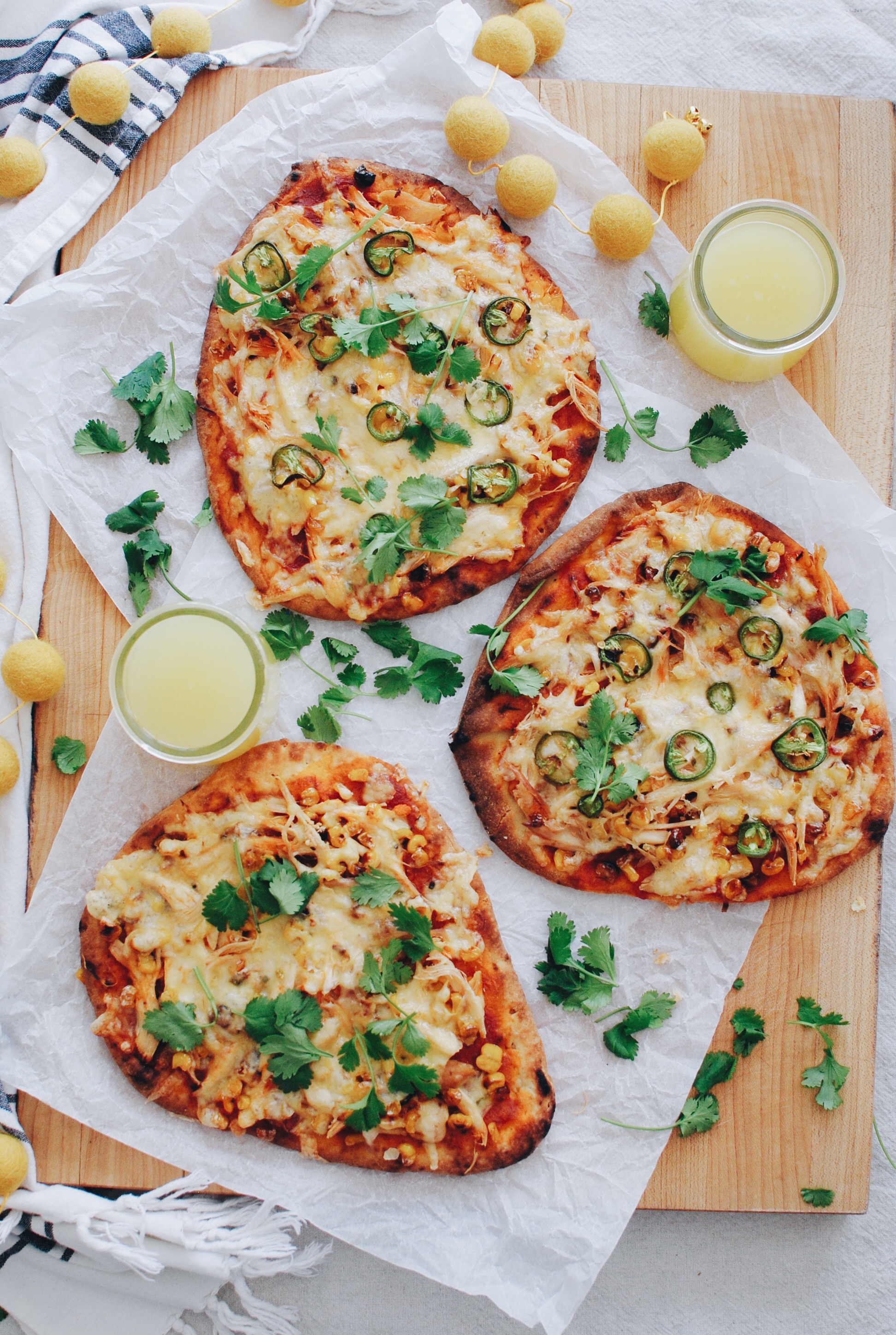 Chicken and Jalapeno Havarti Naan Pizzas Bev Cooks