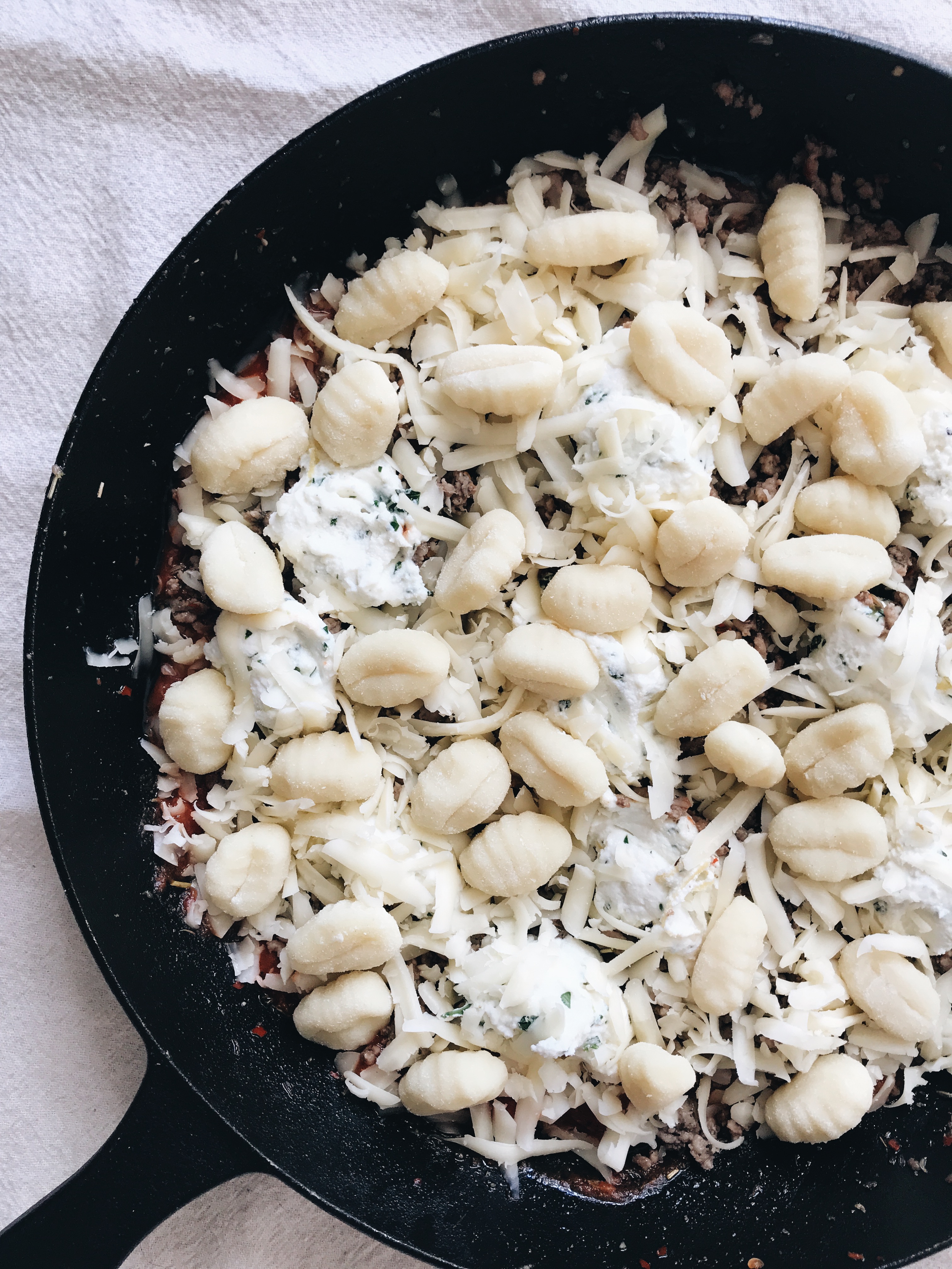 Skillet Gnocchi Lasagna