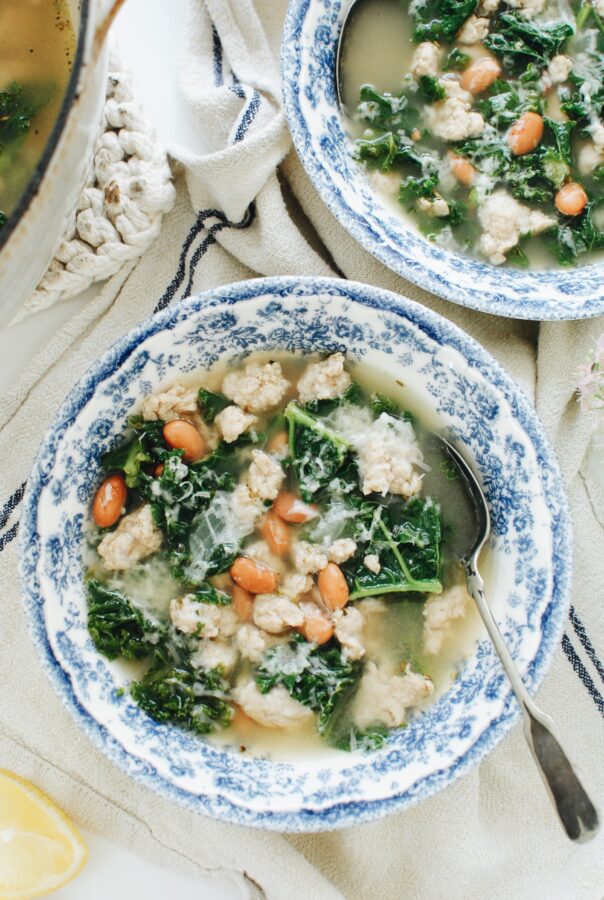 Chicken, Kale and Pinto Bean Soup Bev Cooks