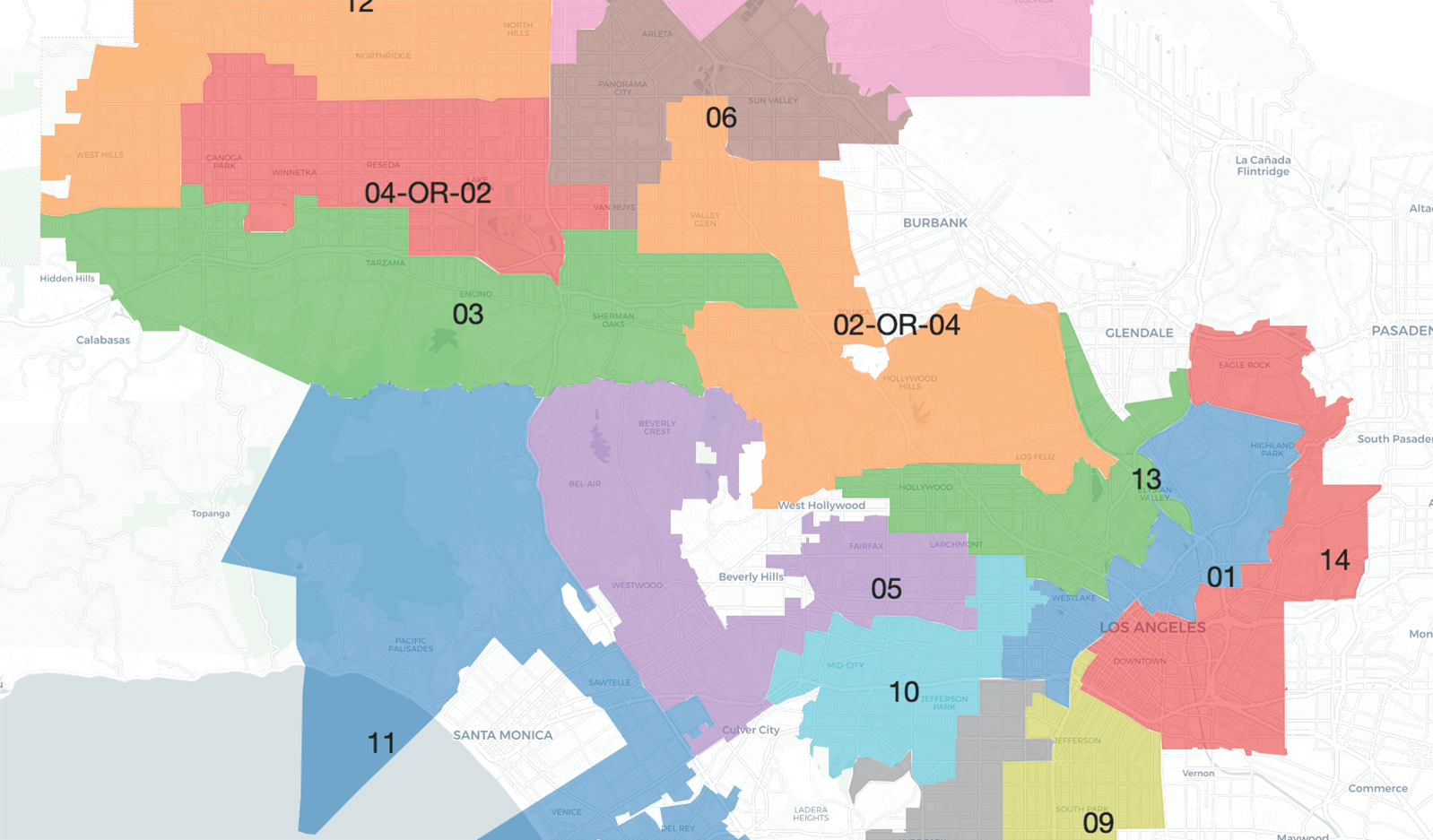Commission Proposes New LA City Council District Map, But, 57 OFF