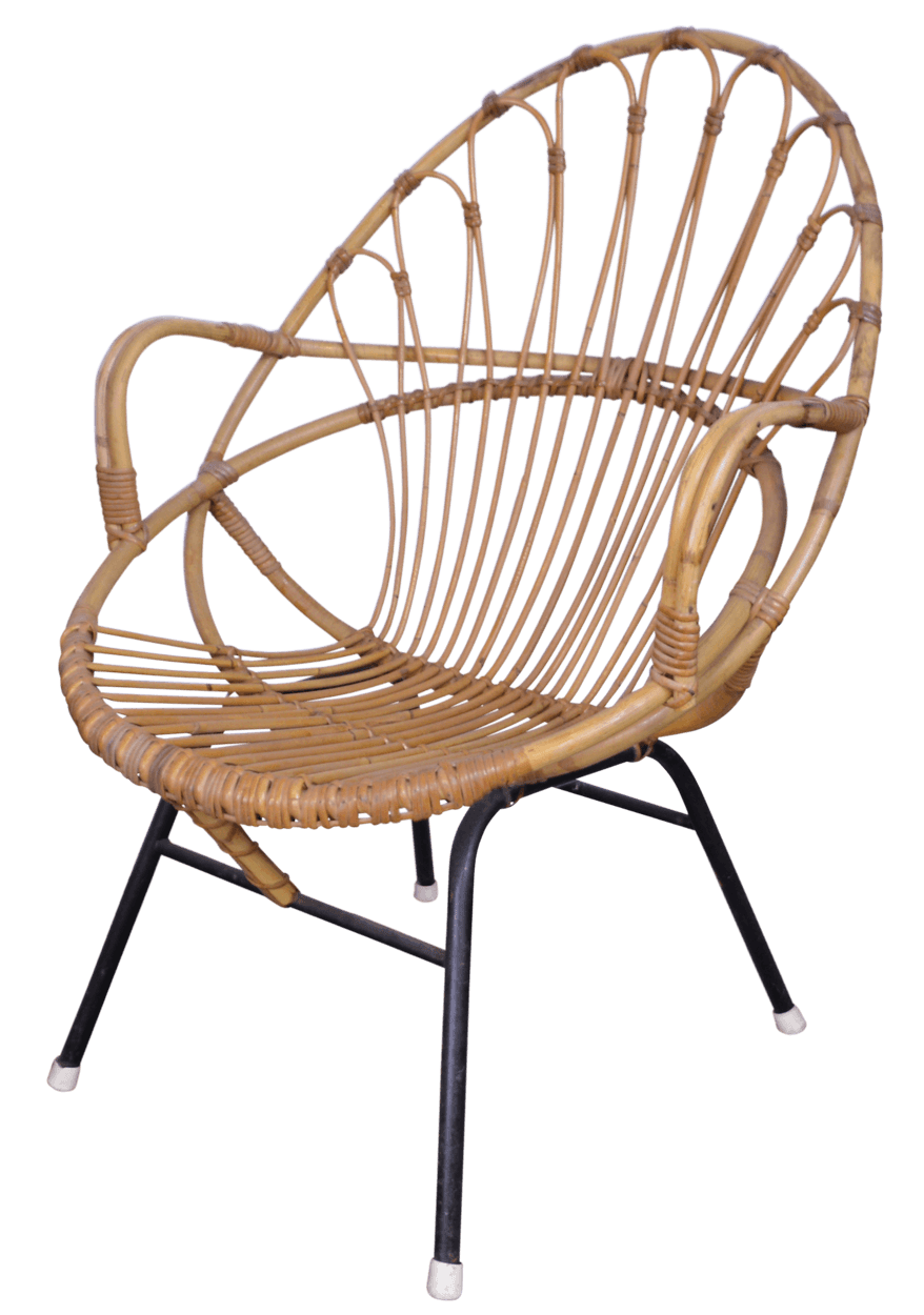 Vintage MCM Lounger Rattan Chairs