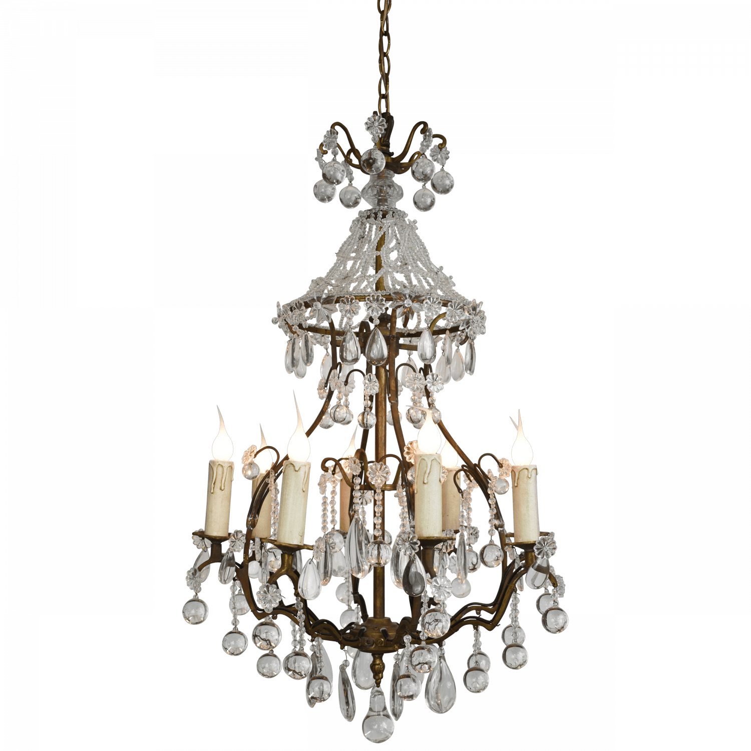 Vintage brass & Crystal Chandelier (52)