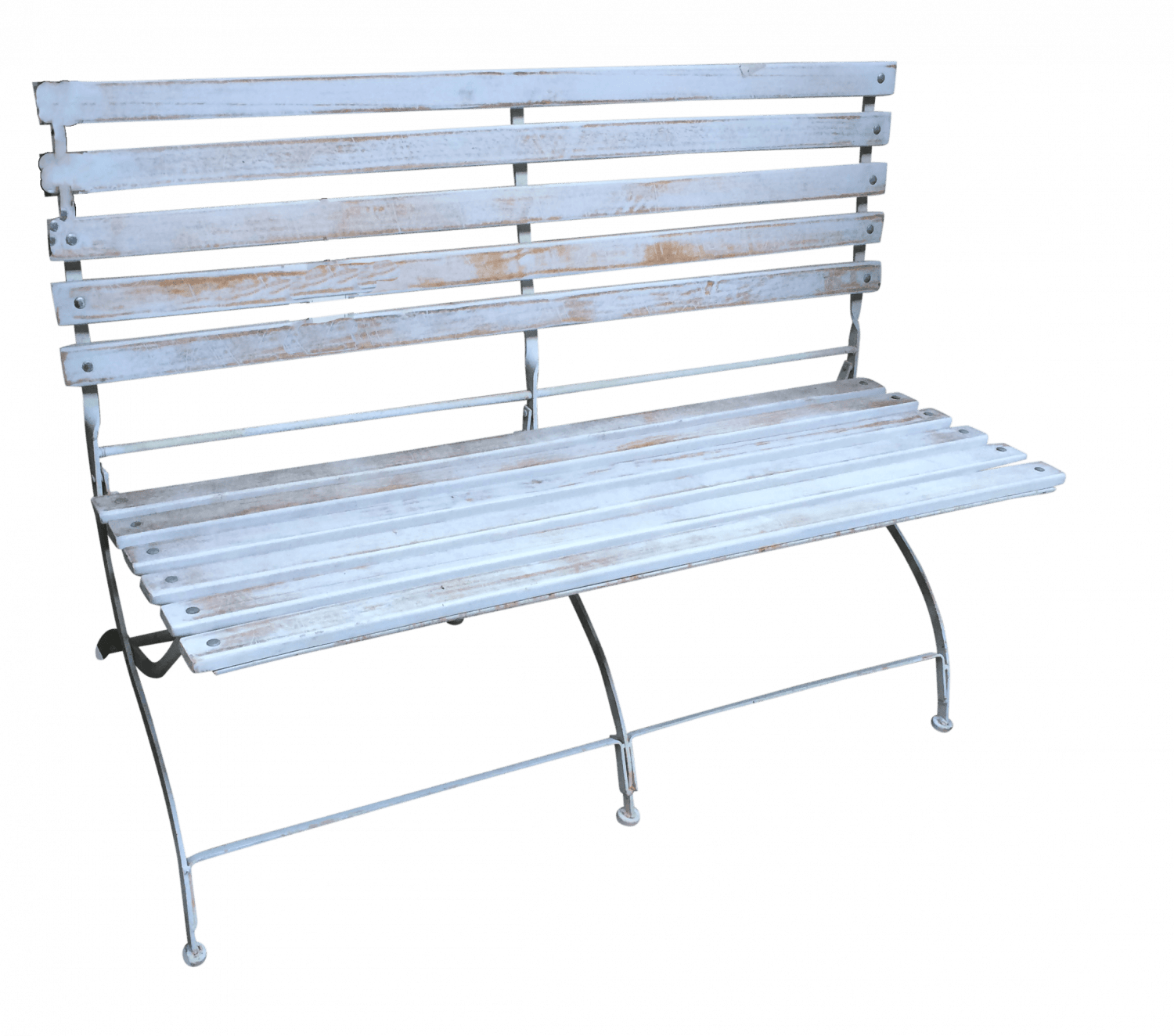 White Collapsible Wood Bench