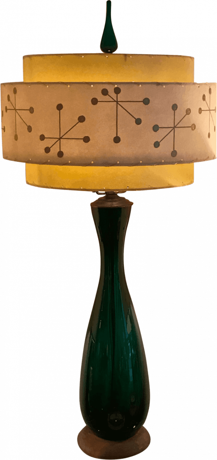 MCM Vintage Green Blenko Table Lamp
