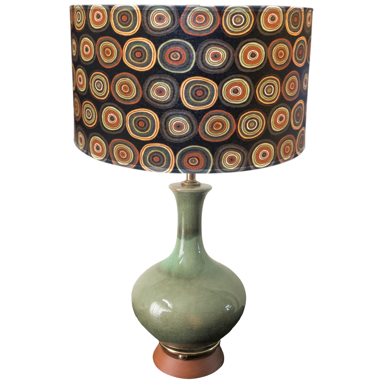 Vintage Green Ceramic Lamp (583)