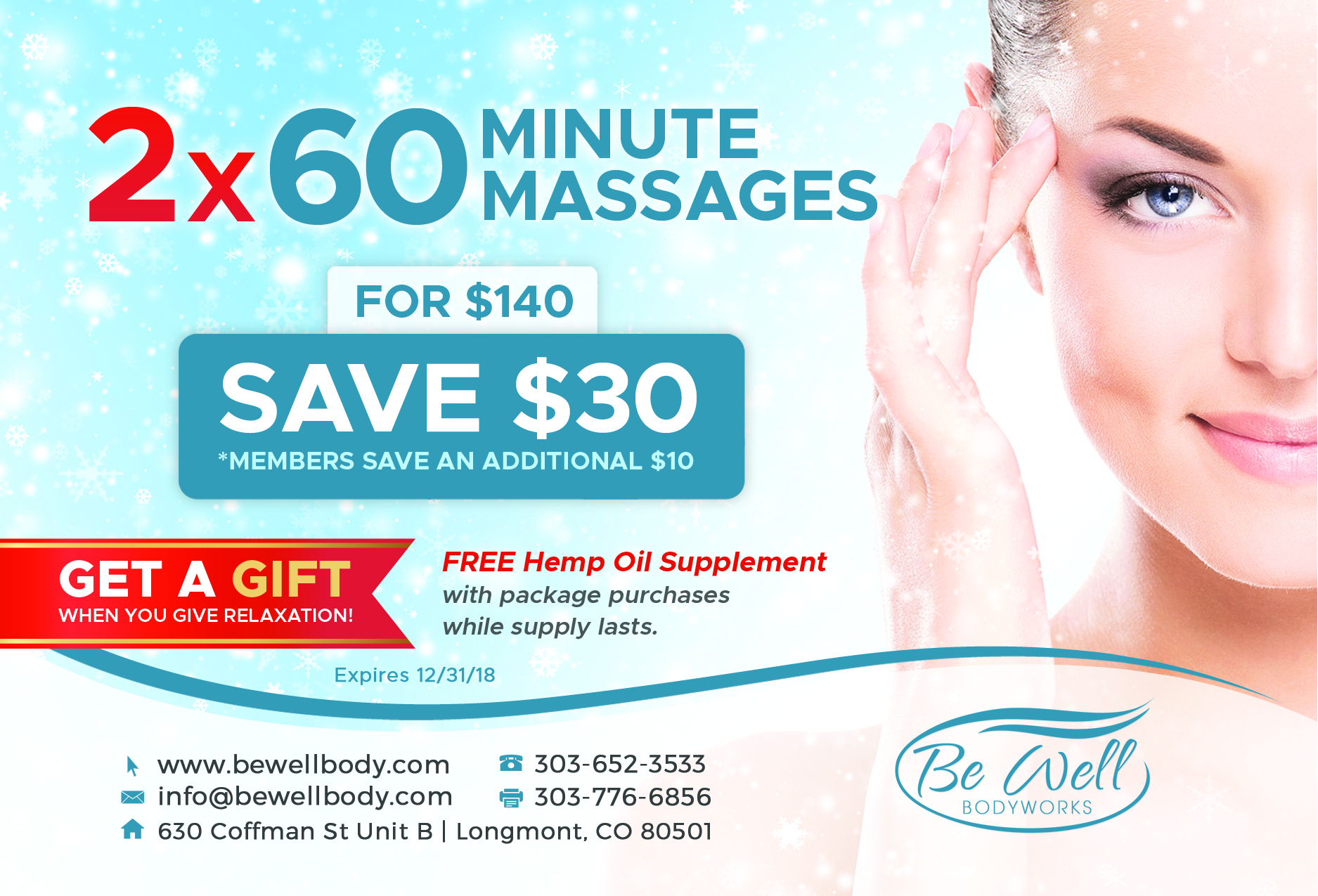 HolidayPostcard Be Well Bodyworks