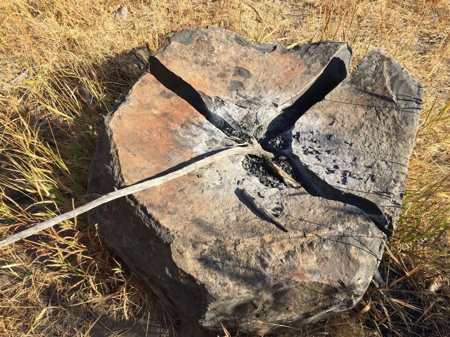 Rock split by fire Beyond