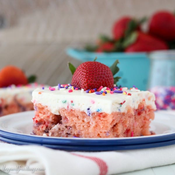 Strawberry Funfetti Poke Cake Beyond Frosting