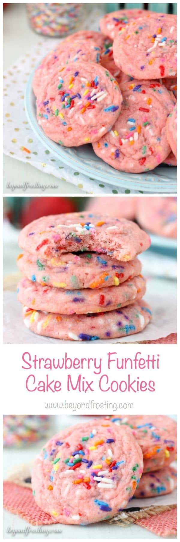 Strawberry Funfetti Cake Mix Cookies Beyond Frosting