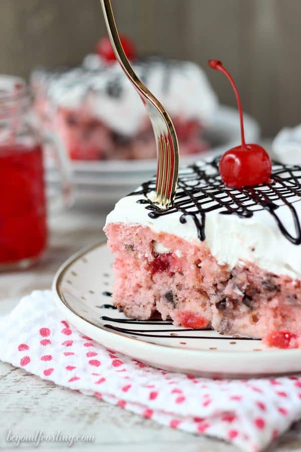 Cherry Chocolate Chip Poke Cake Beyond Frosting