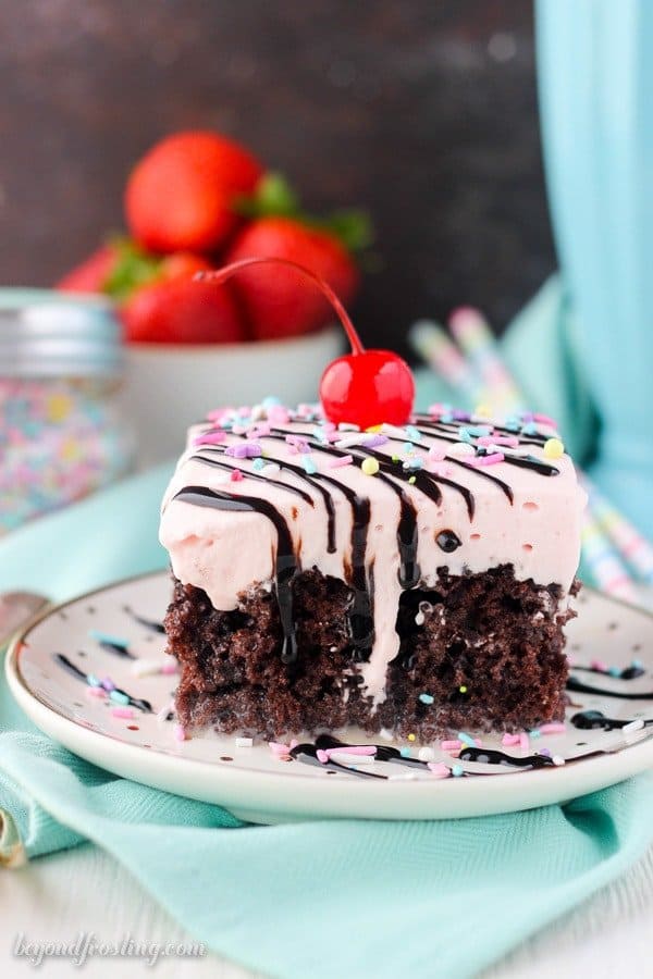 Strawberry Milkshake Poke Cake Beyond Frosting