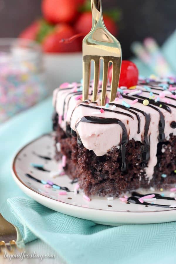 Strawberry Milkshake Poke Cake Beyond Frosting