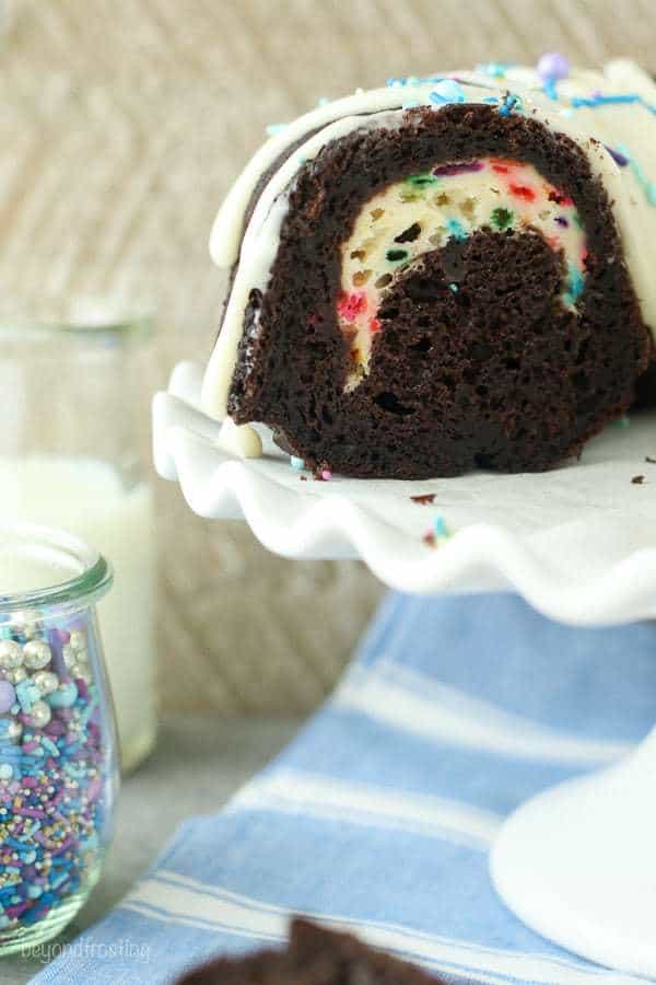 Chocolate Funfetti Cheesecake Bundt Cake Recipe Beyond Frosting