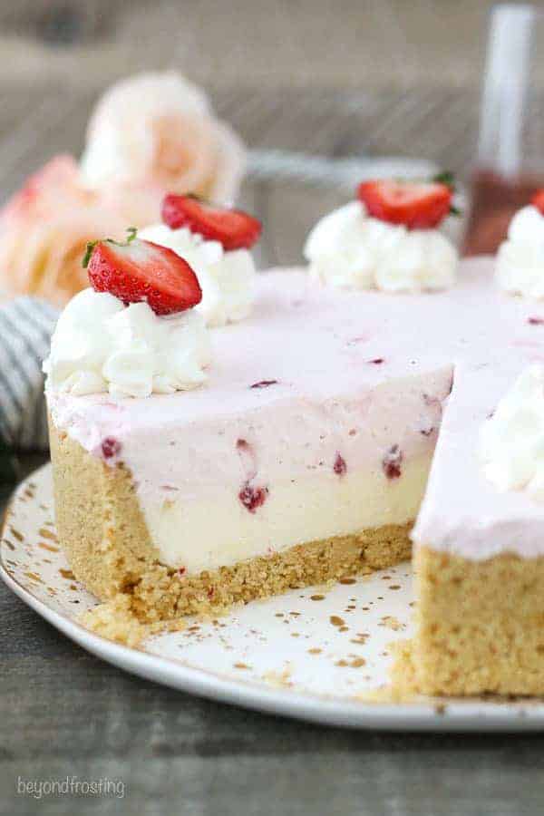 NoBake Strawberry Mousse Cake Beyond Frosting
