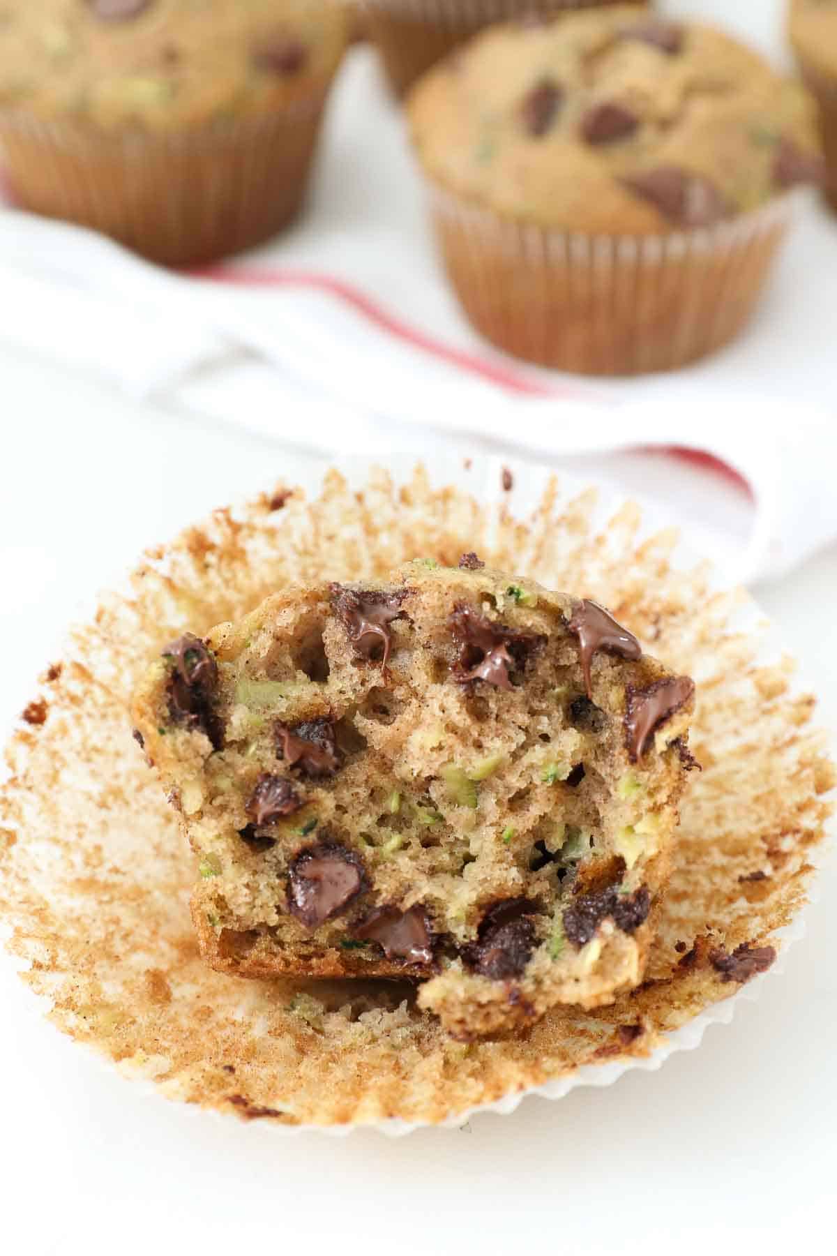 Easy Chocolate Chip Zucchini Muffins l Beyond Frosting