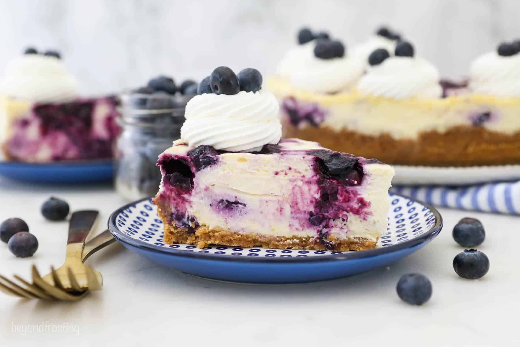 Easy Blueberry Swirled Cheesecake Beyond Frosting