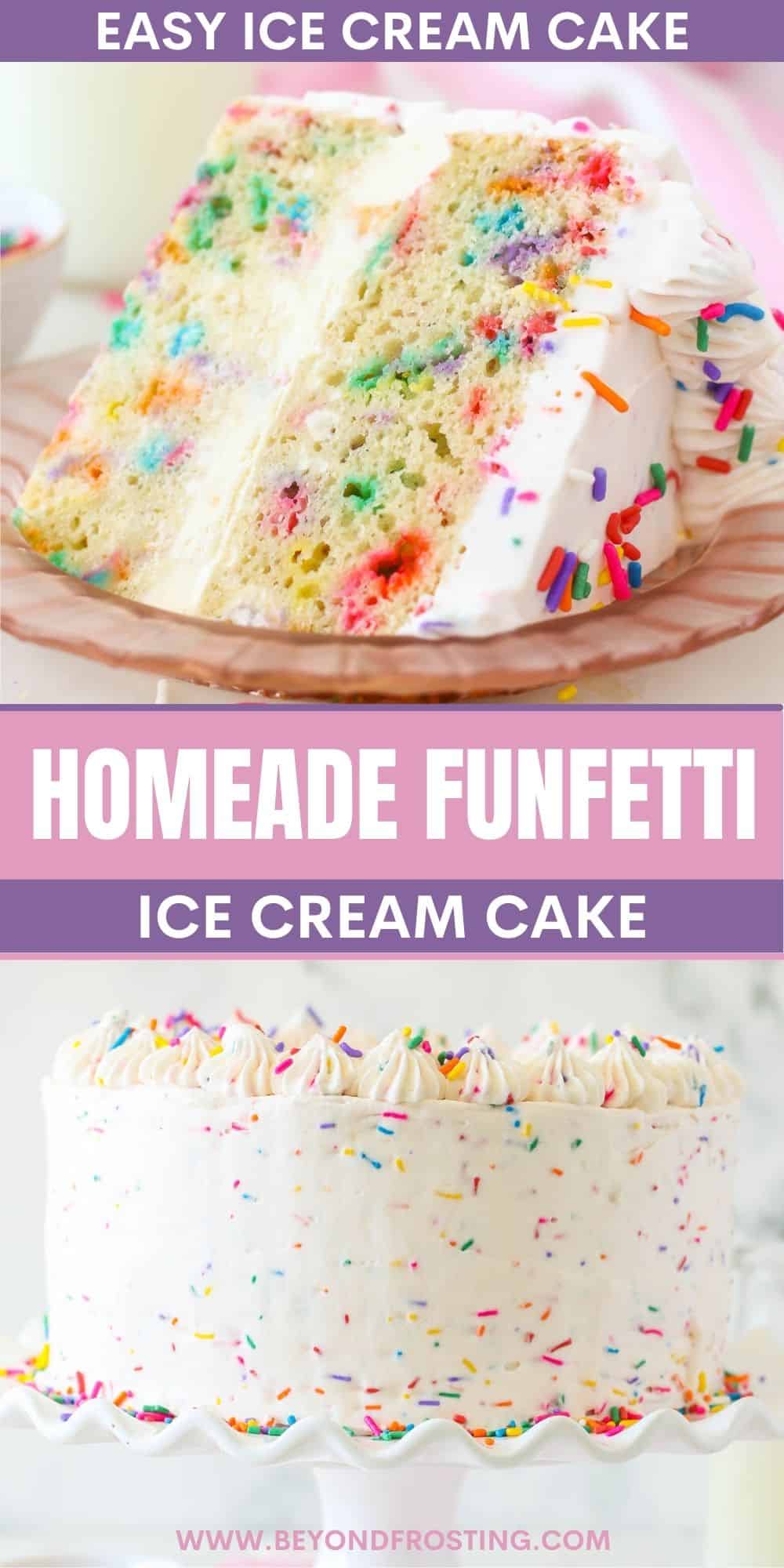 Homemade Funfetti Ice Cream Cake Easy Birthday Cake Ideas