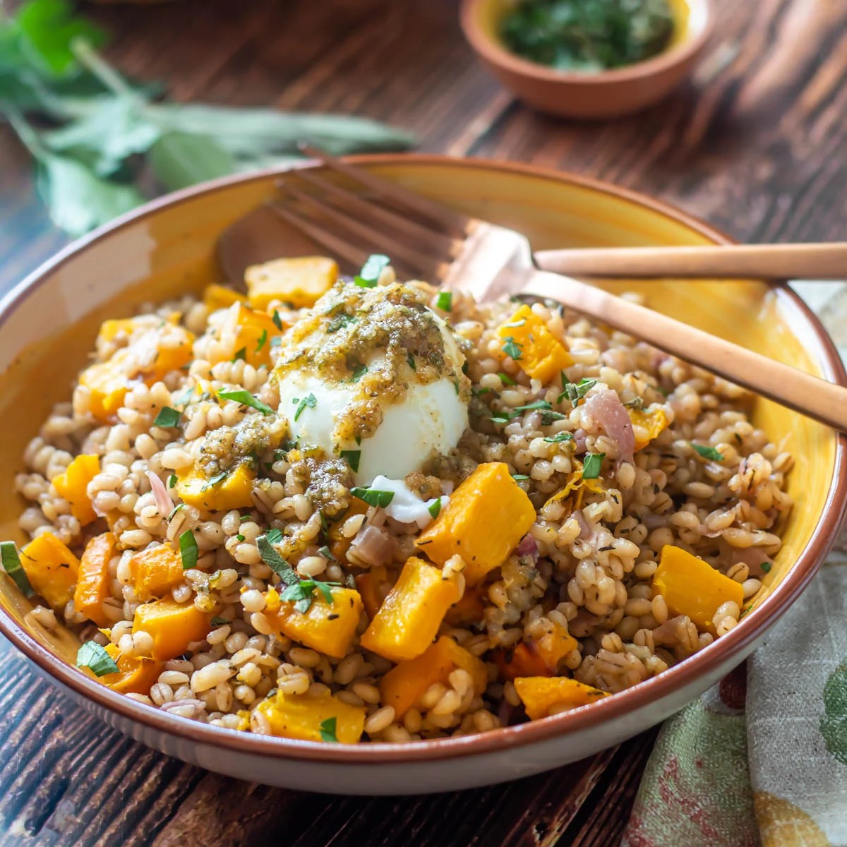 Roasted Pumpkin Barley Risotto • Beyond Mere Sustenance