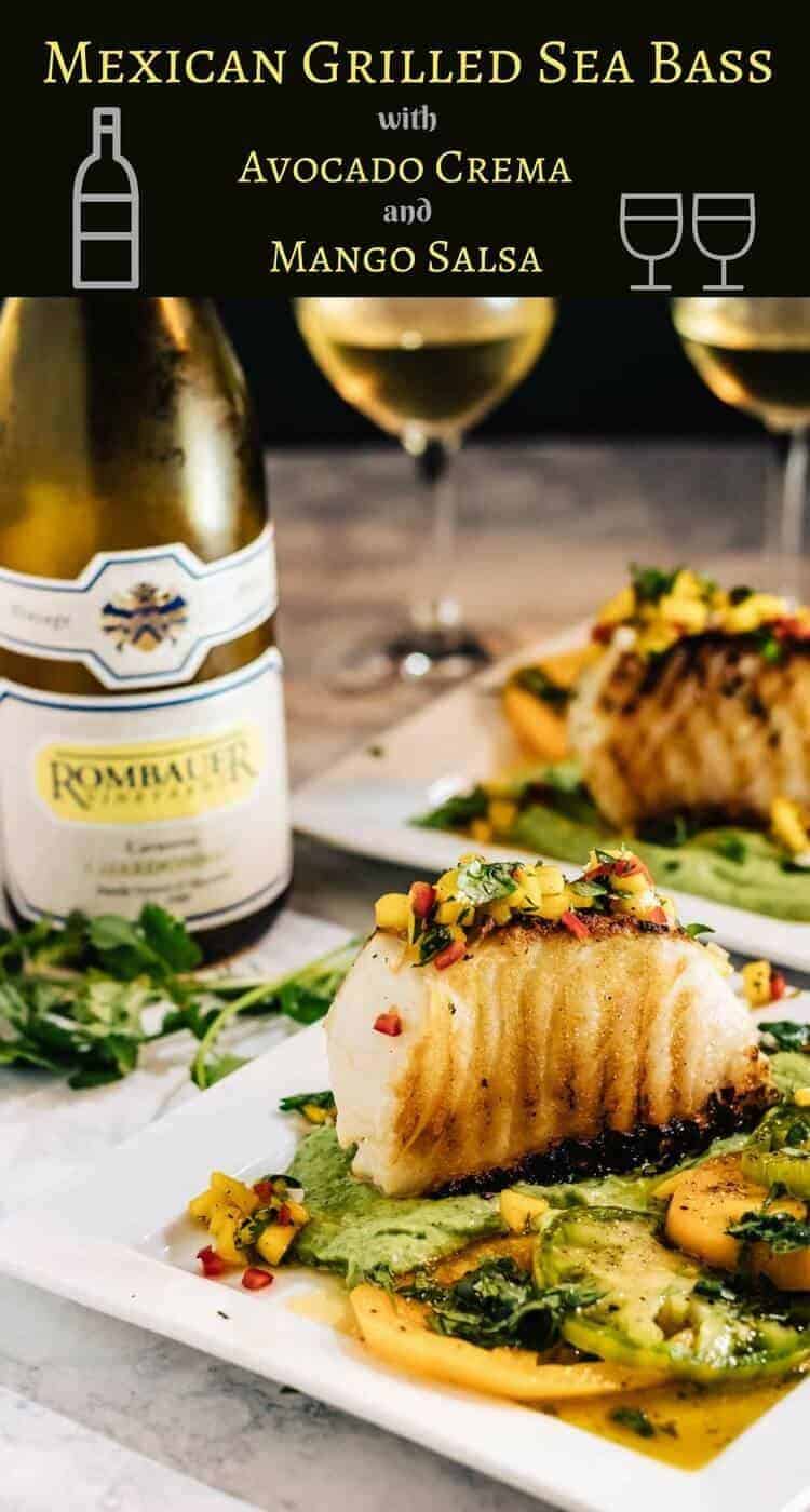 Mexican Grilled Sea Bass With Avocado Crema and Mango Salsa Beyond