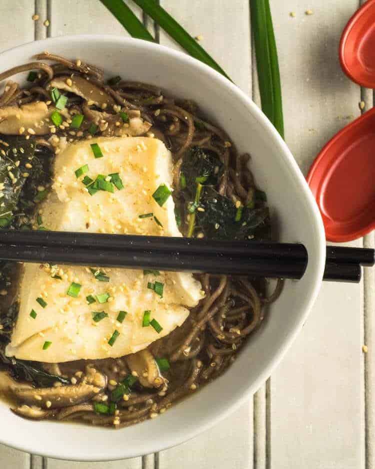 Ginger Mushroom Miso Poached Fish With Kale and Shiitake Beyond Mere