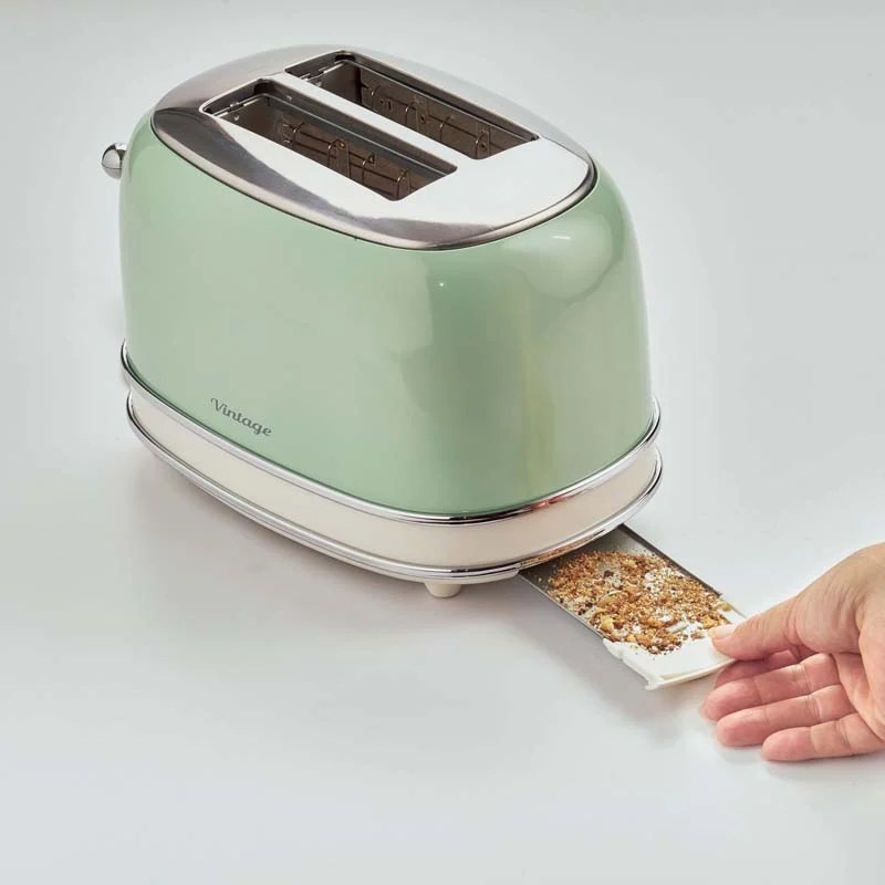 Ariete 155 Vintage Toaster 2 Slices without Clamps 815W Green Beytech