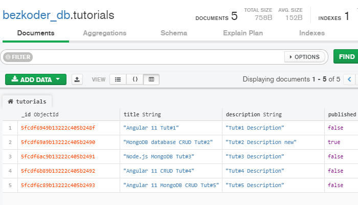 Angular 11 + Node.js + MongoDB CRUD example with Express