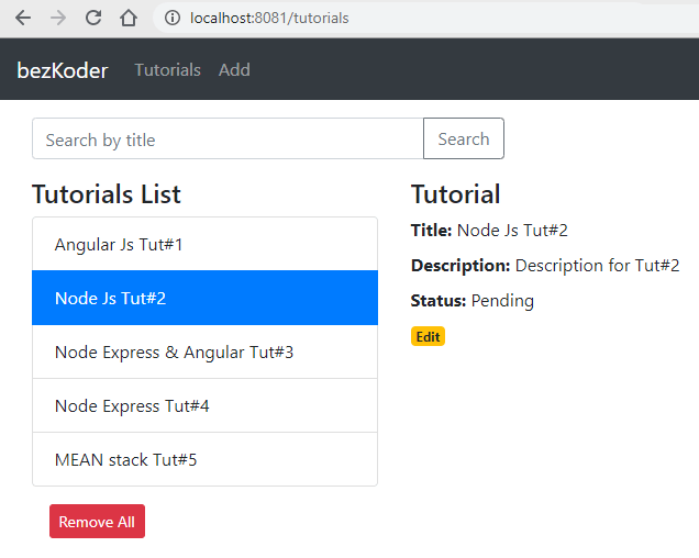 Angular 8 + MongoDB example with Node.js Express Build