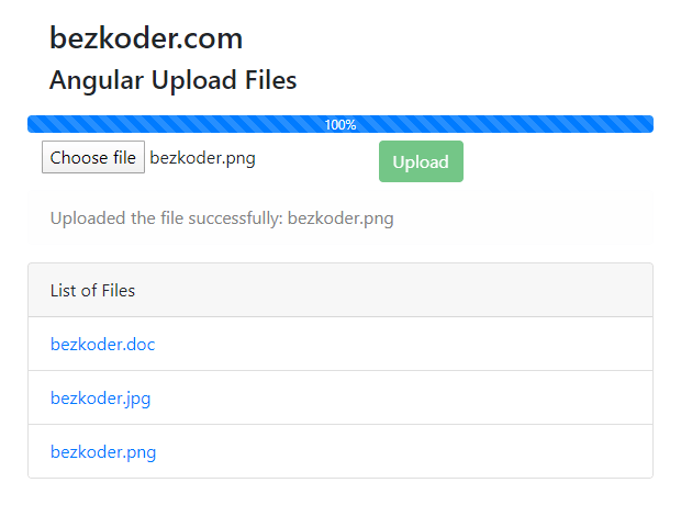 Angular 8 + Spring Boot File upload example BezKoder