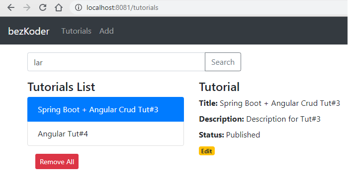 Angular 8 + Spring Boot + MongoDB example fullstack CRUD Application