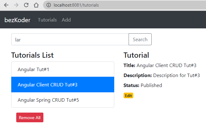 Angular 8 + Spring Boot + PostgreSQL example a CRUD App BezKoder