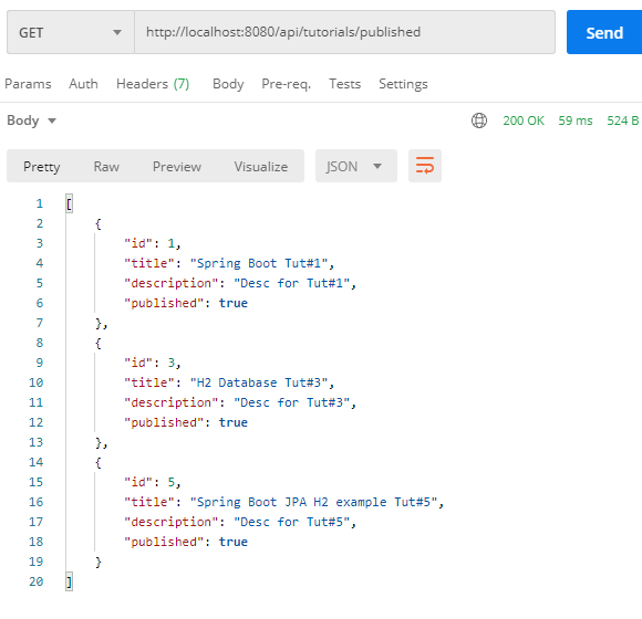 Spring Boot JPA + H2 example Build a CRUD Rest APIs BezKoder