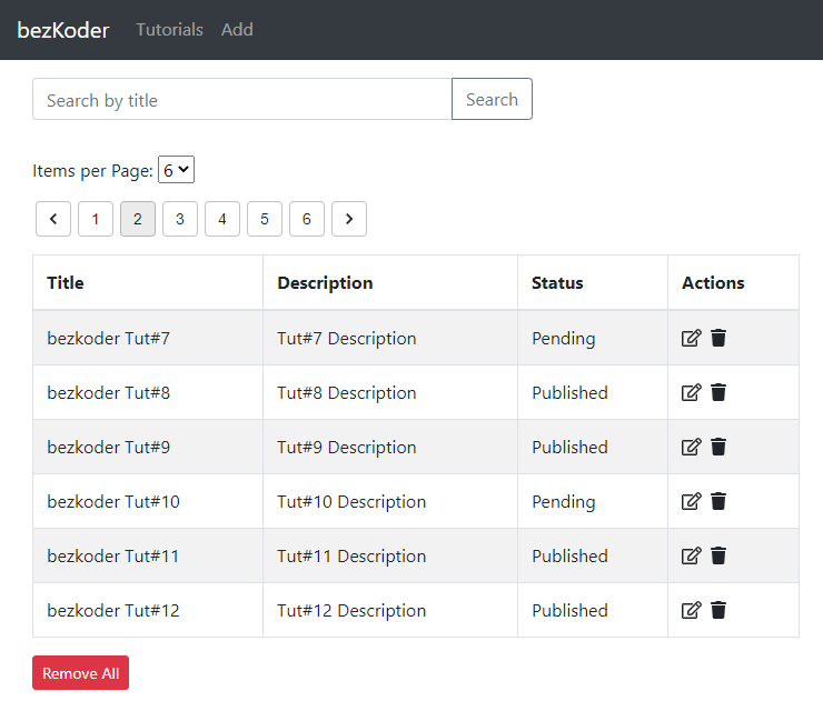 React Table Pagination (Server side) with Search reacttable v7