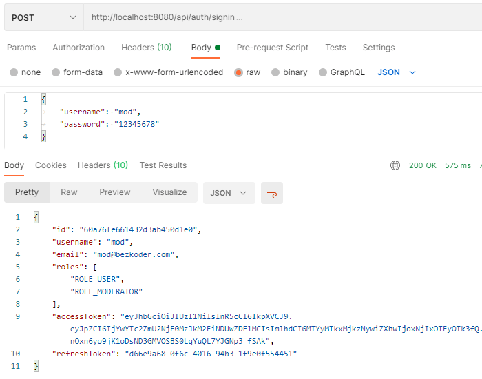 JWT implementation with Refresh Token in Node.js example MongoDB