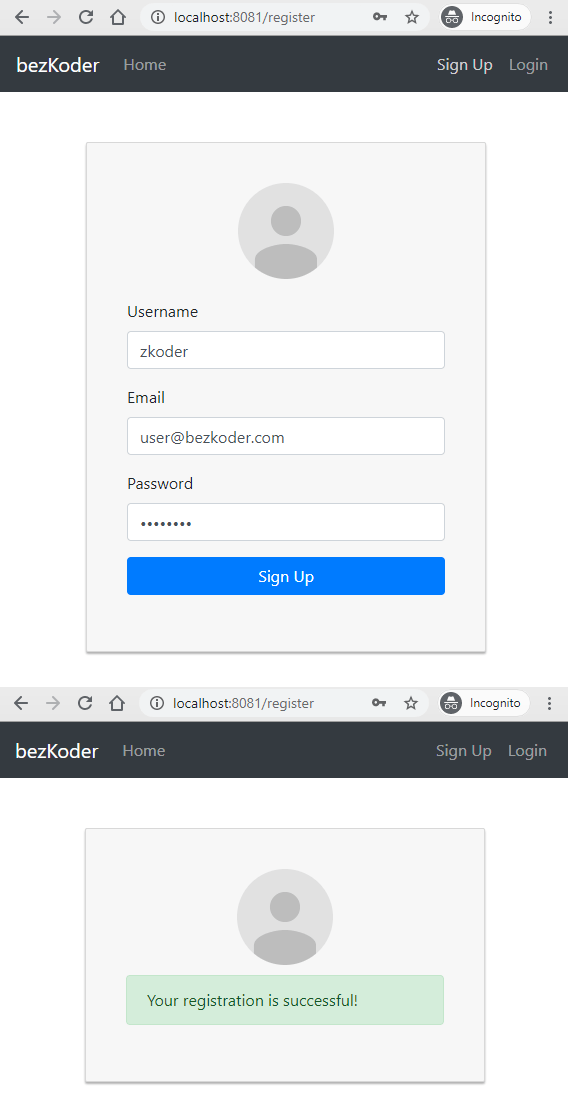 Angular 12 + Node.js Login and Registration example with JWT BezKoder